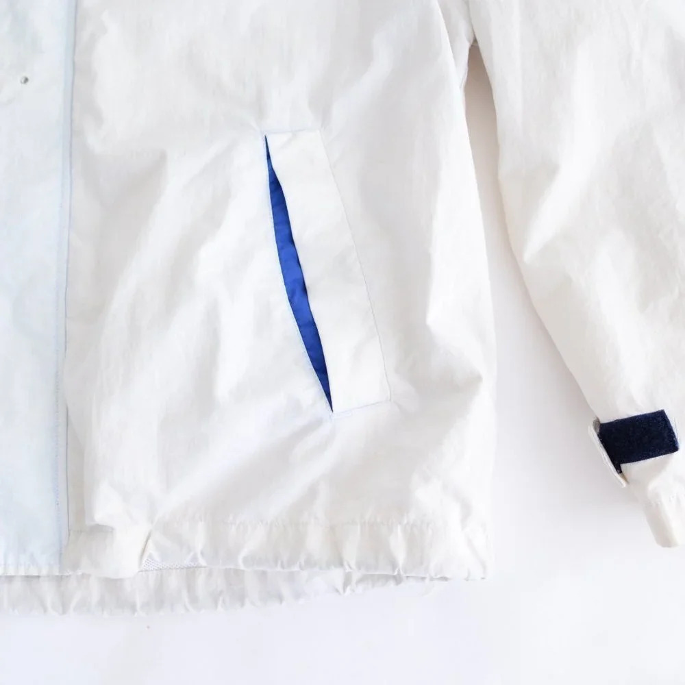 Vintage Y2K Tommy Hilfiger White Full Zip Windbreaker w Hidden Hood Size  Large - Picture 14 of 15